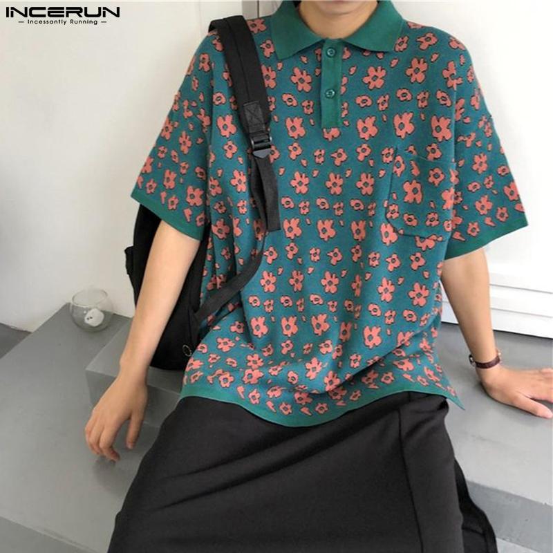 

INCERUN мужские летние топы с короткими рукавами и принтом