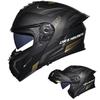 Full Face Motorcycle Helmet With Dual Visor Flip-Up Design Bluetooth Compatible All Season Touring Rally ABS Certified