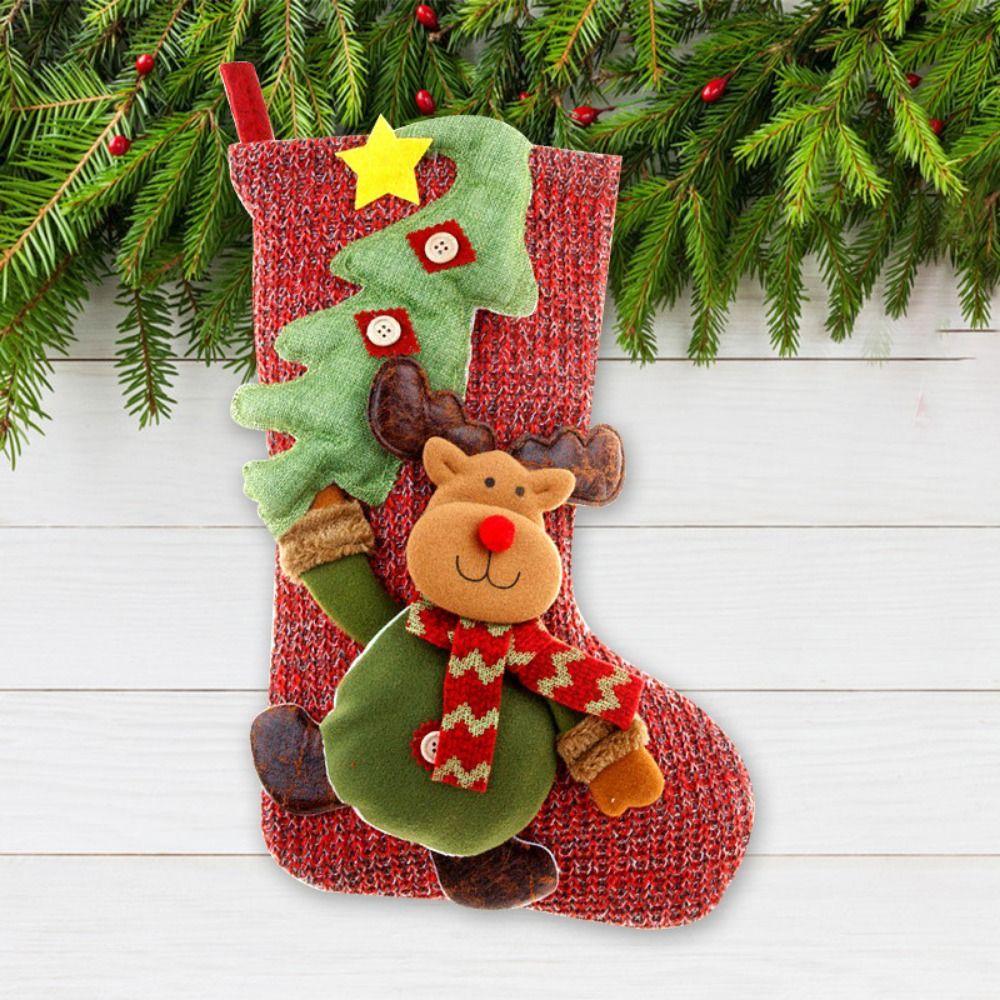 Santa Claus Christmas Candy Sock Elk Snowman Christmas Gift Bag Xmas Sock Haning Pendant Christmas