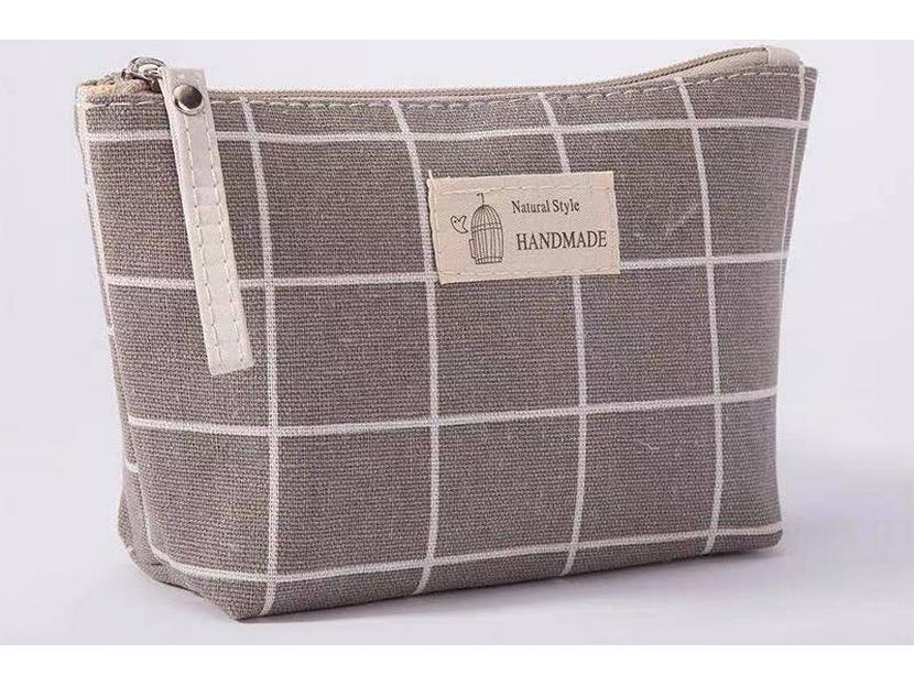 Large Canvas Makeup and Toiletry Bag with Zipper - Travel Storage Purse