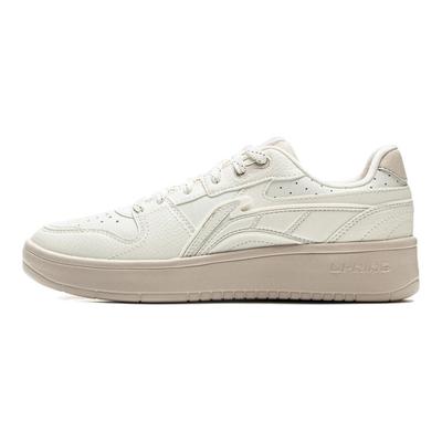 Li Ning Sycee Slip Resistant Cushioning Abrasion Resistant Lightweight Low Top Skateboard Shoes Women's Ecru AGCU516-3
