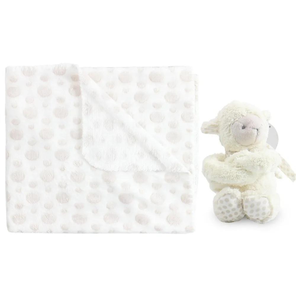 2pcs/set Stuffed Animal Plush Baby Blanket 75*100cm Baby Gift Newborn Baby Sleeping Blanket Bunny Design Flannel