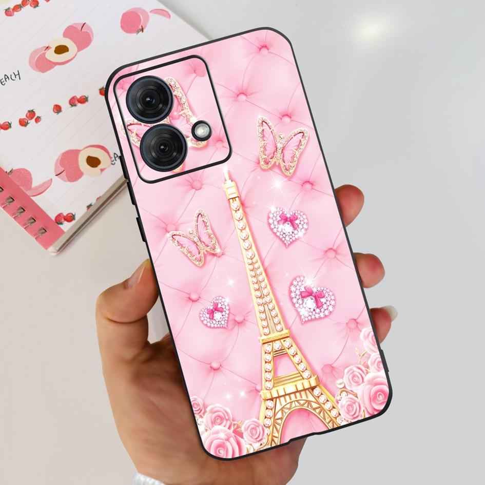 For Motorola Moto G84 5G Case 2023 New Stylish Butterfly Cat Slim Black Silicone Soft TPU Phone Cover For Moto G84 5G G 84 Coque