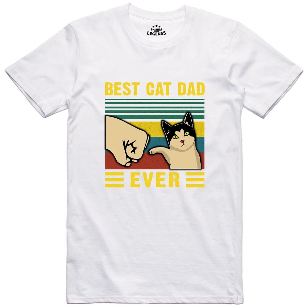 Best Cat Dad Funny Unisexs T Shirt Regular Fit Cotton Tee