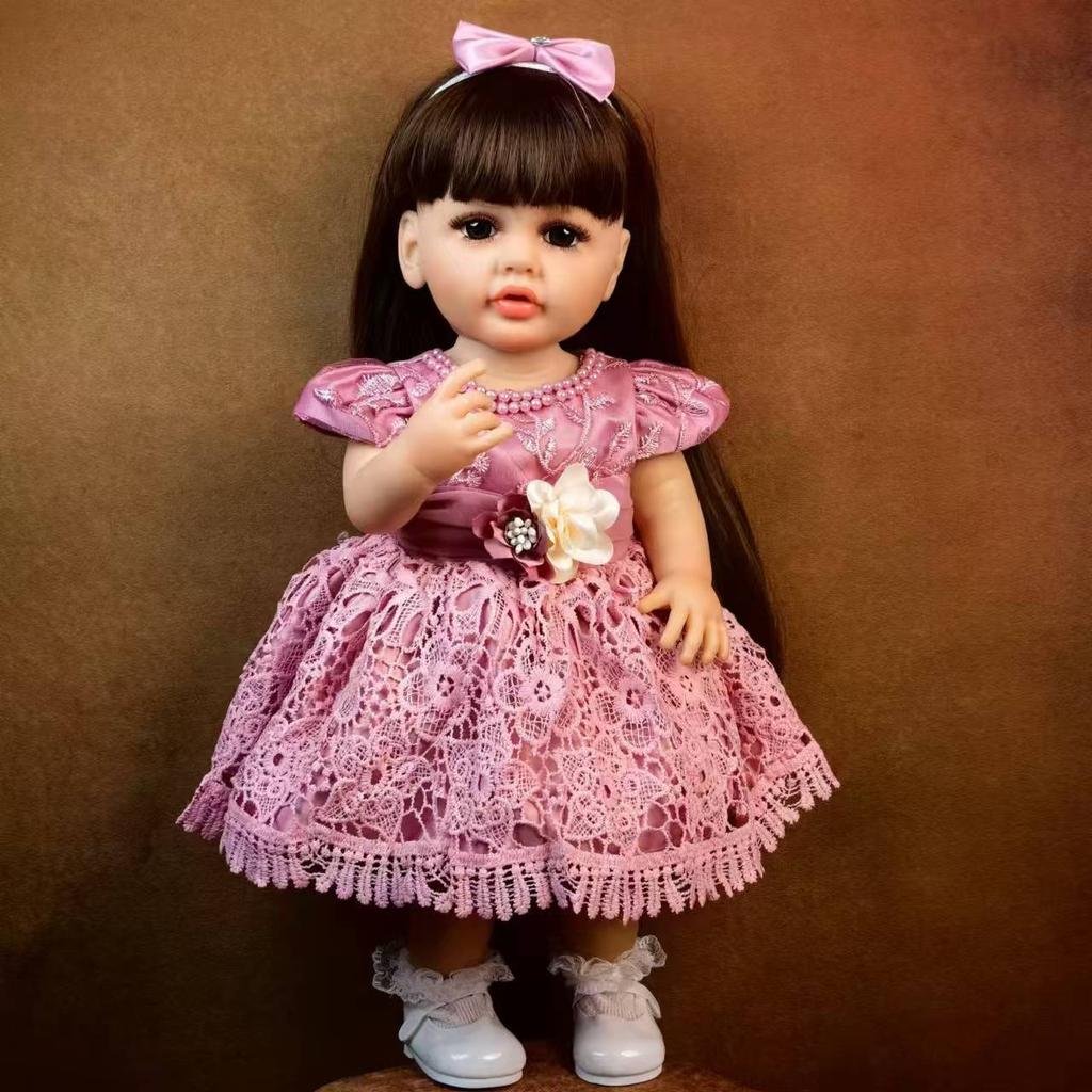 Lifelike Reborn Baby Girl Doll Full Silicone Vinyl Body 55 Cm /22 Inch Realistic Princess Doll Reborn Toy Gifts Suit Kids 3+ Years