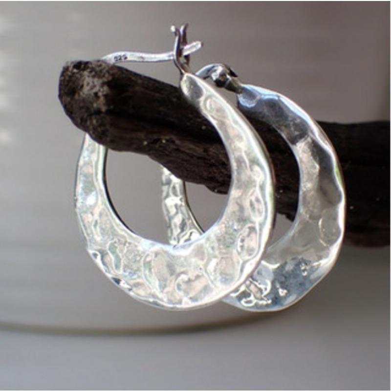 Charm Exquisite Silver Color Earrings for Women Vintage Metal Geometry Crescent Moon Pound Dangle Earrings for Women Jewelry