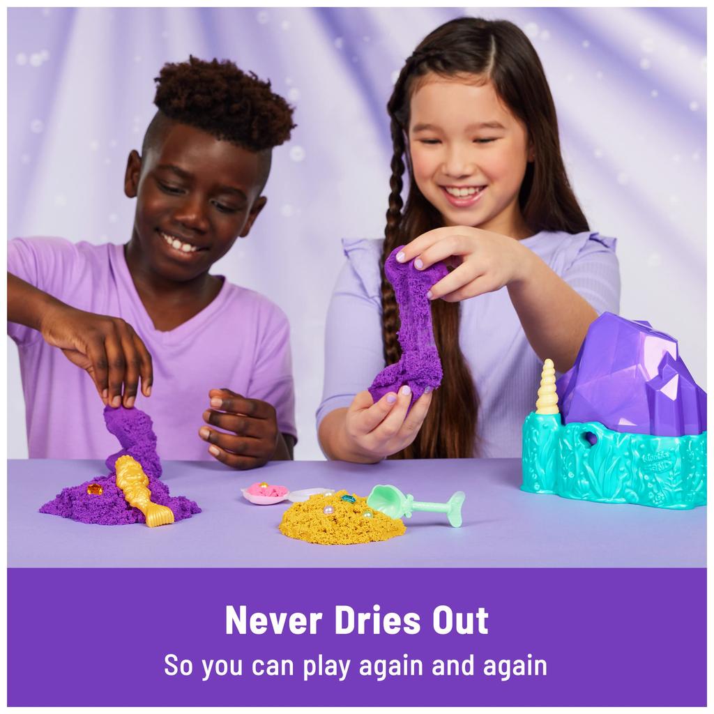 Meerjungfrauen-Kristall, über 1 Pfund Spielgold, schimmernde Aufbewahrung und sensorisches Spielzeug für Kinder ab 3 Jahren, Spielset, Sand, Sand, Werkzeuge,