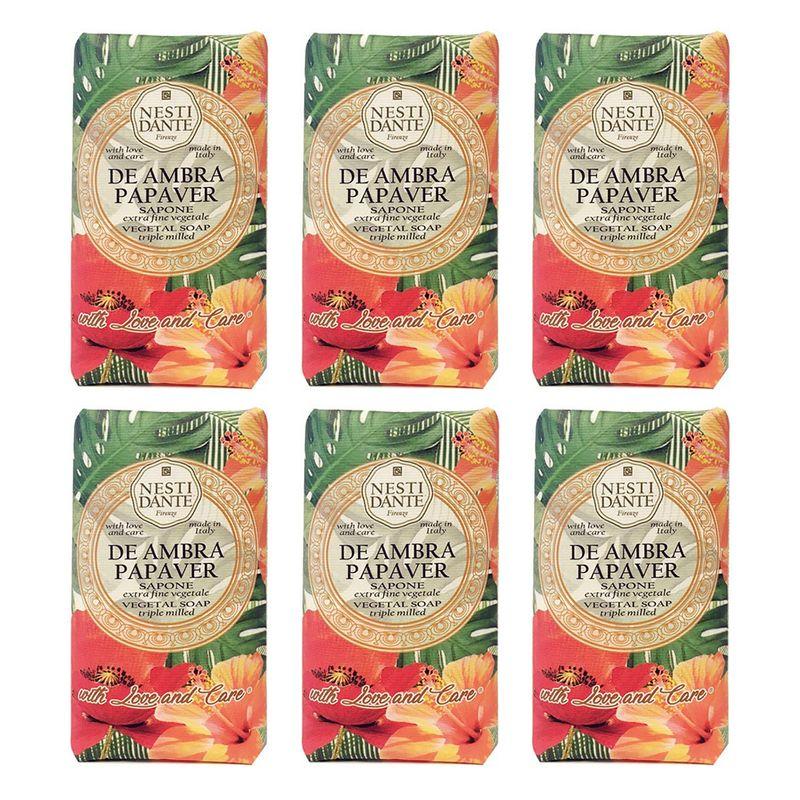 Nestidante Love & Care Florentine Poppy & Pumpkin Flower Soap 250g x 6 Pack [Box Product]