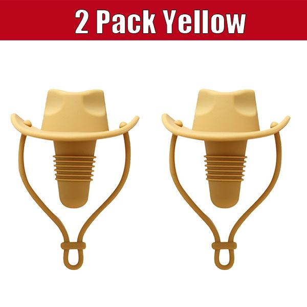 2 Pack Cowboy Hat Wine Stoppers Reusable Silicone Champagne Whiskey Stopper Leakproof Sealer Wine Tips Lids Christmas Gift