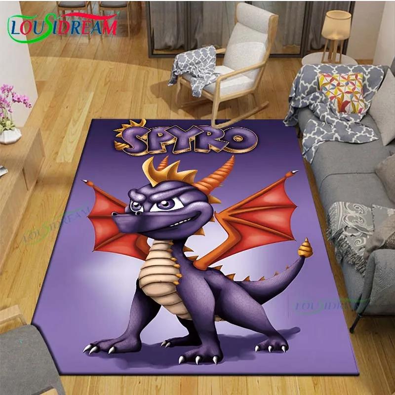3D Klasické Hry S-Spyro Drak Tištěné Koberce Obývací Pokoj Protiskluzový Plošný Koberec Dětský Pokoj Rohožky Jóga Podložka Velký Koberec Dekor