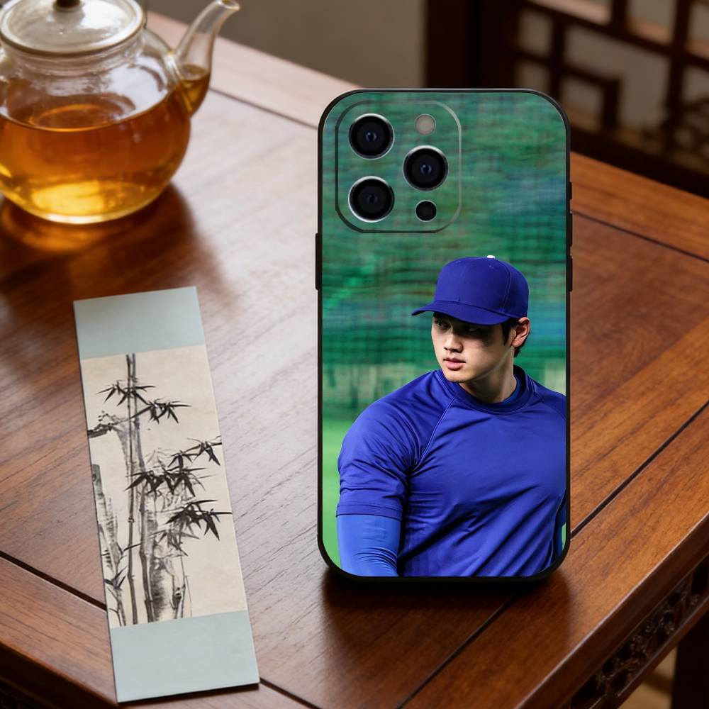 S-Shohei Ohtani Phone Case For iPhone 17,16,15,14,13,12,11 Plus,Pro Max,XS,Soft Silicone Black Cover