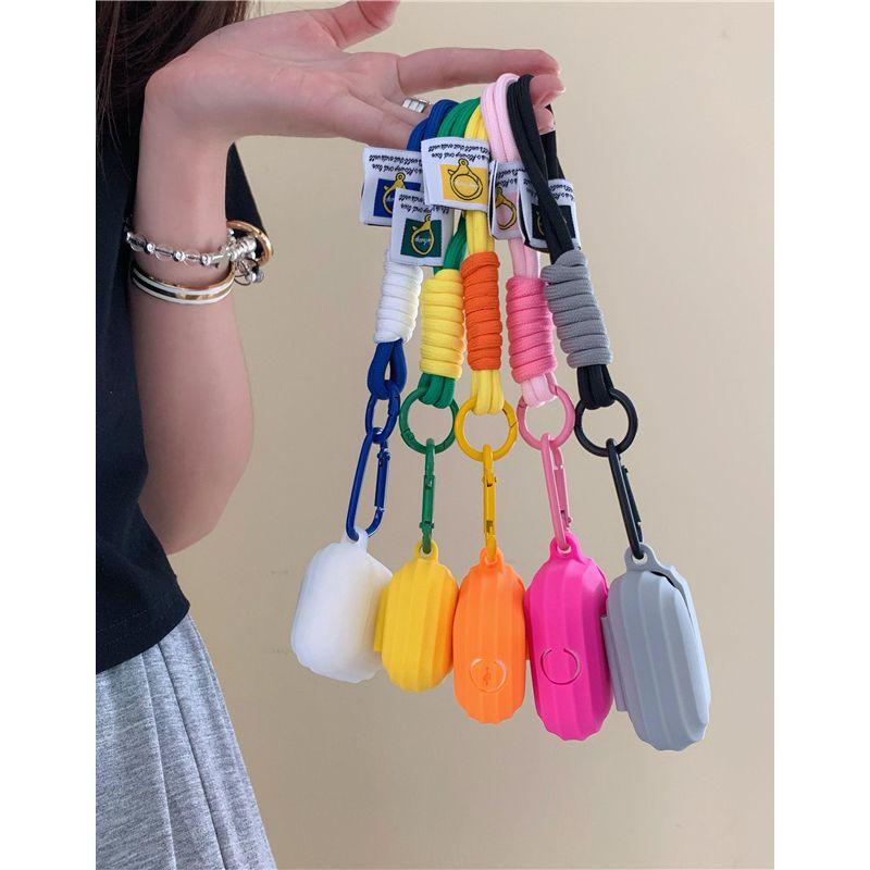 

для AirPods 3-го поколения Bluetooth-наушники Чехол 1/2 поколения Ударопрочный ремешок для переноски Защитный чехол для Airpodspro 5-го поколения Мягкий нишевый стиль Apple Airpods Pro Orange + yellow rope