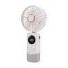 Ventilador de Mão com Cabeça Ajustável de 90 Graus Ventilador Mini Portátil Carregamento USB Bateria Grande Indicador de Bateria LED Ventilador