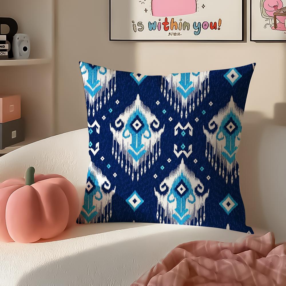 Retro Art Pattern RRussian shading Cushion Cover Pillowcase Short Plush Invisible zipper Room Sofa Cushion Cover