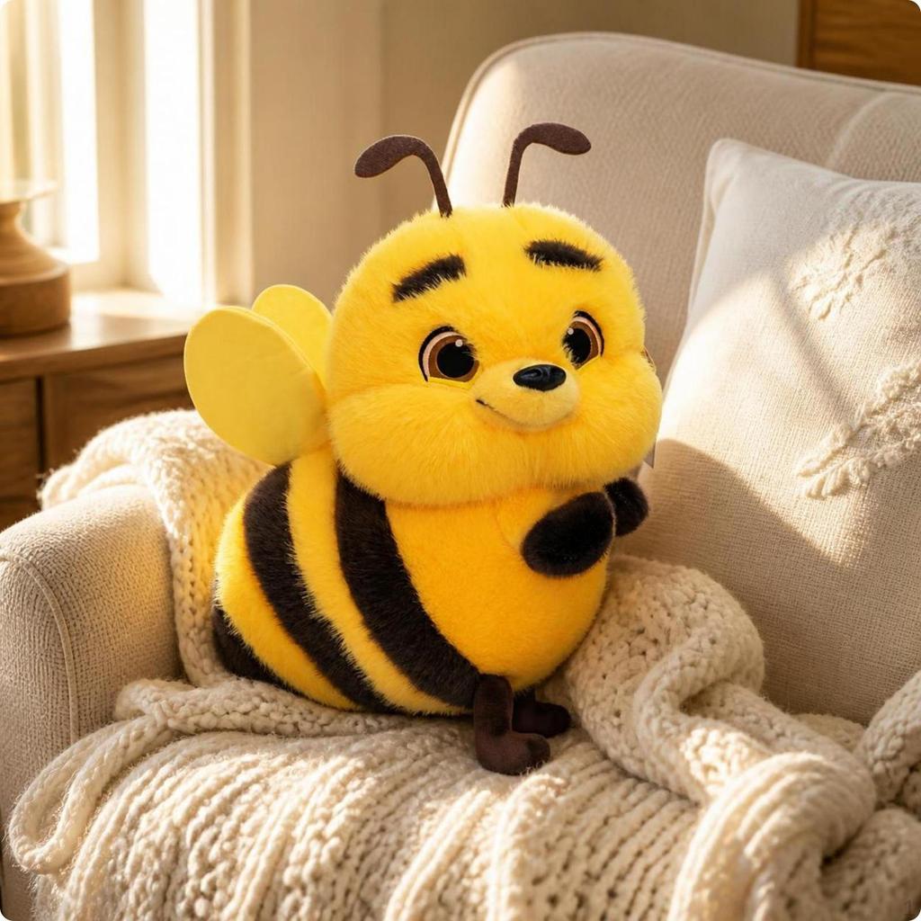 Comfortable Stuffed Bee with Wings Cuddly Toy Soft Cute for Children