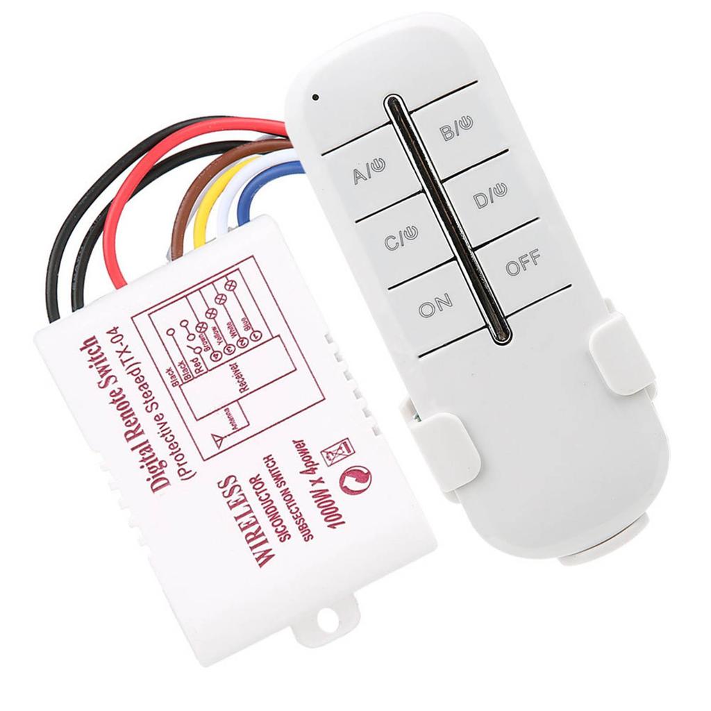 ONOFF AC180240V Wireless Receiver Lamp Light RF Remote Control Switch(4Way 4*1000W)