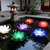 18cm LED Waterproof Floating Wishing Lotus Light Artificial Flower Floating Fake Lotus Plant Water Lily Micro Landscape Decor