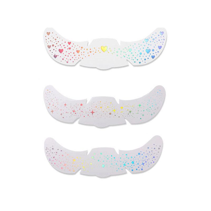 6/3Pcs Glitter Freckles Holographic Stickers Gold Sparkle Freckles Temporary Tattoo Stickers For Women Face Makeup