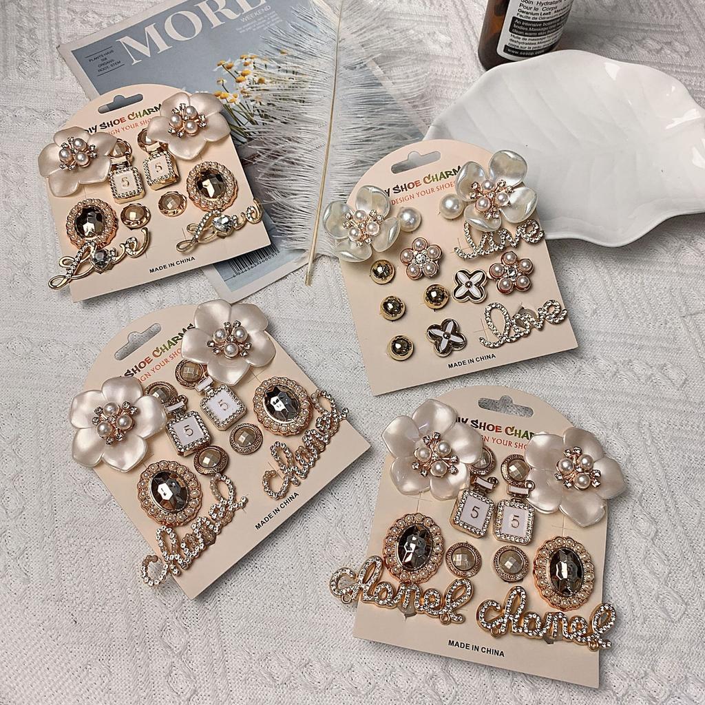 Cave Shoes Card Accessories, DIY, Pearl Starfish, Rhinestone Pearl Chain, Detachable Shoe Accessories, DIY Shoe Accessories, Shoe Accessories