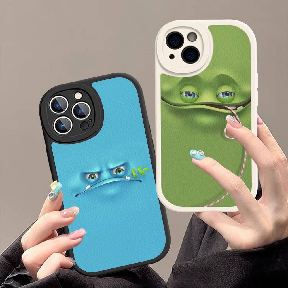 3D Funny Face Phone Case For IPhone 16 15 14 13 12 11 Pro Max Plus Leather Cover