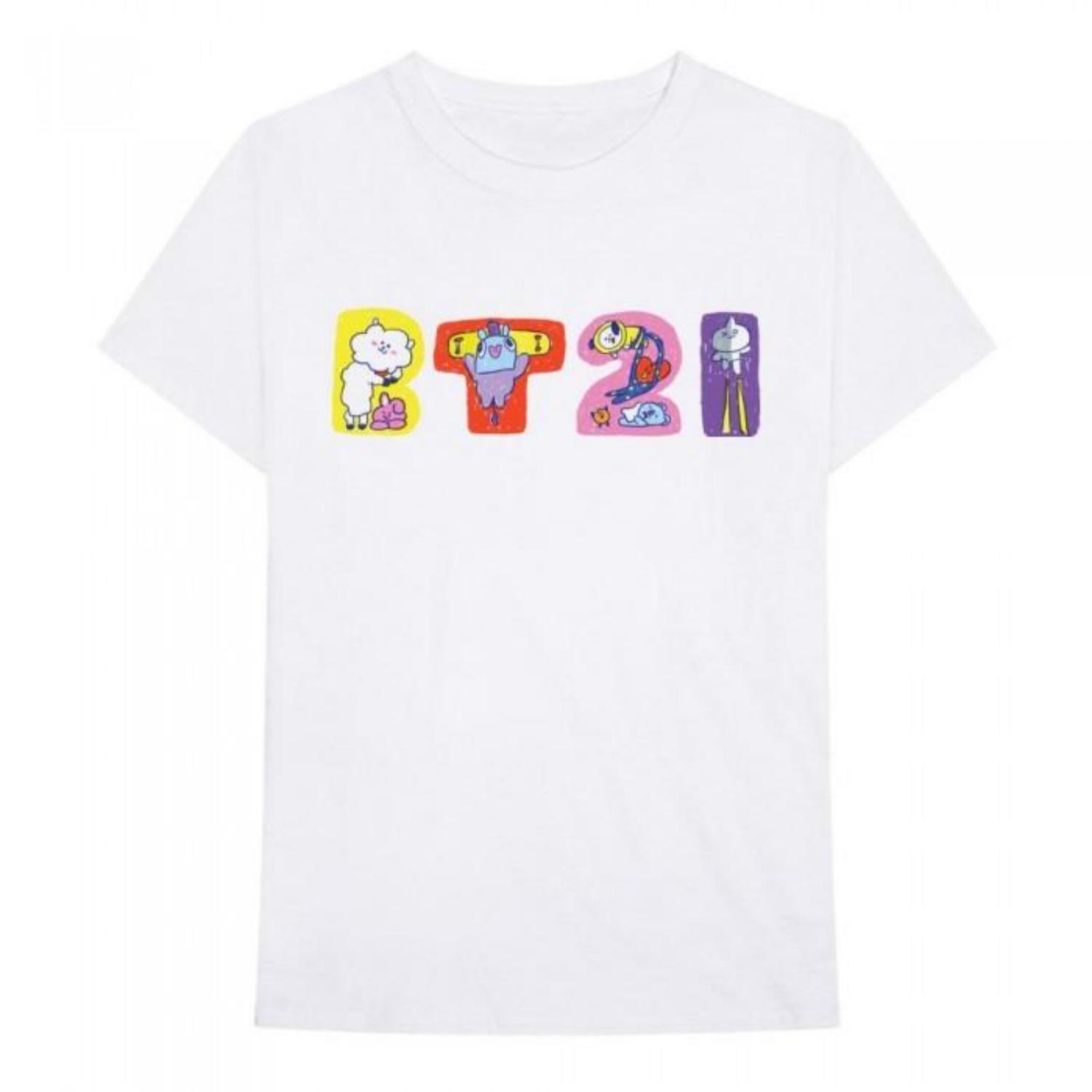 BT21 Unisex Adult Doodle Cotton T-Shirt S чёрный