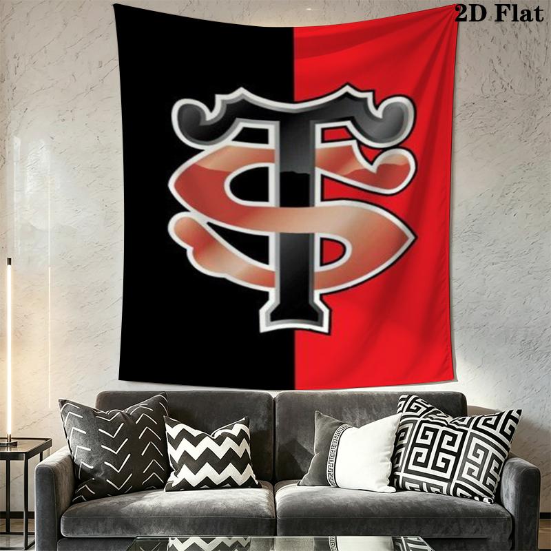 Stade Toulousain Wall Tapestry Aesthetic Wall Hanging Printed Fabric Blanket Decorative Tapestries for Bedroom Living Room Home Decor