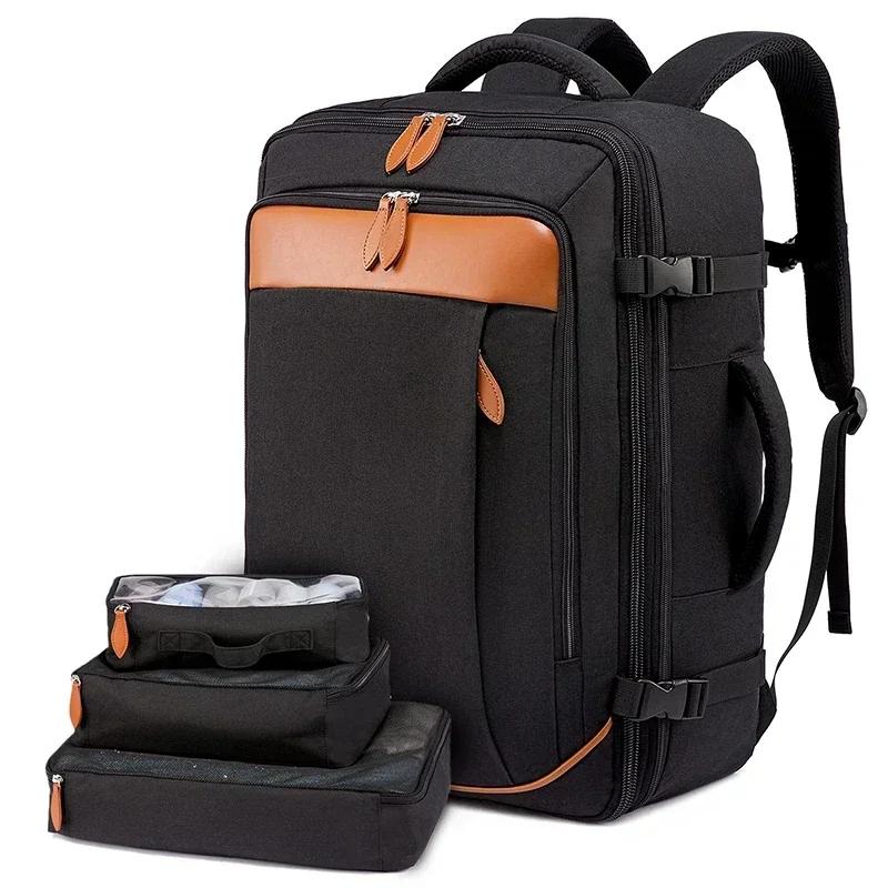 Large Capacity Travel Expandable Large Suitcase Backpacks With 4 Packing Cubes Water Resistant Luggage Daypack Backpack