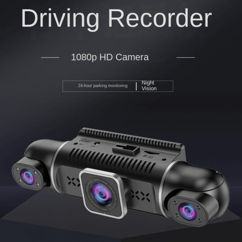 Four Lens Driving Recorder, 4 Recording 4 Screen Display, 1080P Night Vision, GPS, Loop Recording, WiFi Connection Camera