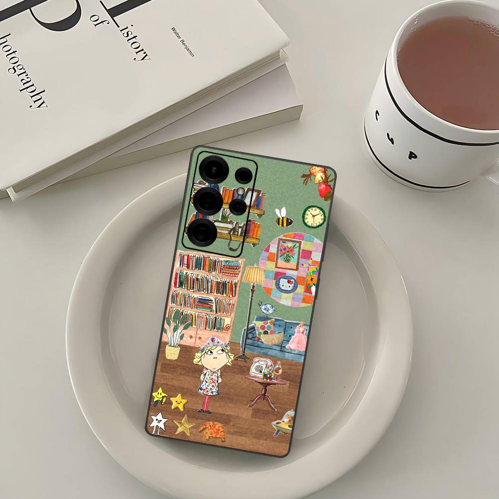 Charlie And Lola Anime Phone Case For Samsung S 24 Fe 25 Ultra Plus 20 Lite 21 30 22 23 24 22 Ultra 5G Fundas