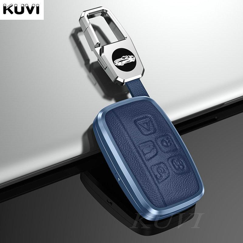 Leather Car Metal Key Case Cover For Land Rover Range Rover Sport Evoque Freelander For Jaguar Xf Xj Xe Xjl Xf Shell Accessories