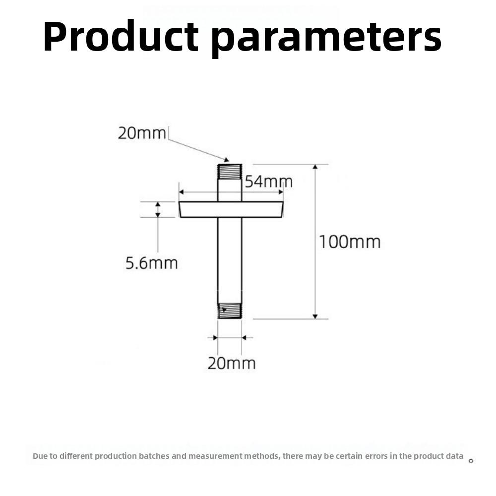 10cm Ceiling Shower Arm with Flange Ceiling Mount Shower Wall Pipe Rainfall Straight Shower Ceiling Rod Faucet Replacement