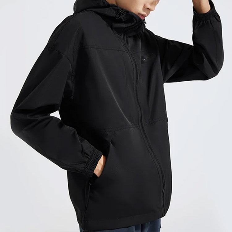 Li-Ning Fitness Series Solid Color Woven Warm Long Sleeve Jacket Men Jackets Black AFDT535-1