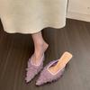 2026 Summer New Pointed Toe High Heels Women Slippers FashionOn Party Pumps Mules Slide Shoes