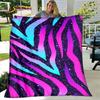 3D Colorful Zebra Pattern Blanket,Flannel Blanket Throw Blanket,Child Warm Blanket for Home Living Room Bedroom Beds Sofa Picnic
