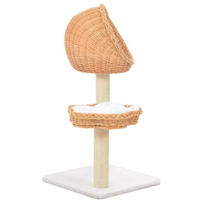 VidaXL Arbre à chat avec griffoir en sisal Naturel Bois de saule
