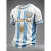 Argentinien Fan Fußball Trainings T-Shirt Ausgabe 2026 - 3D Digitaldruck - Bequem und Atmungsaktiv - Familienkleidung