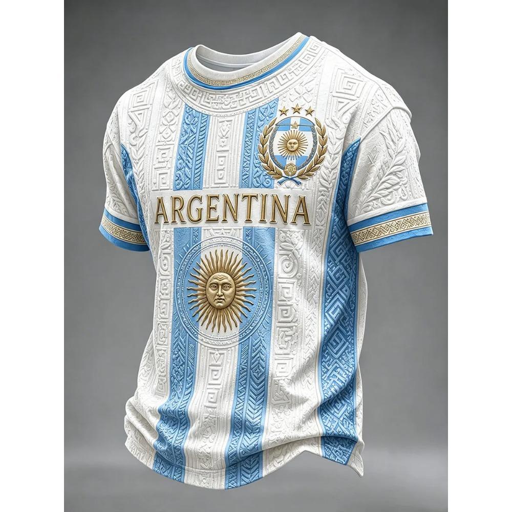 2026 Edition Argentine Fan Football Training T-Shirt - 3D Digital Printing - Comfortable and Breathable - Family Clothing