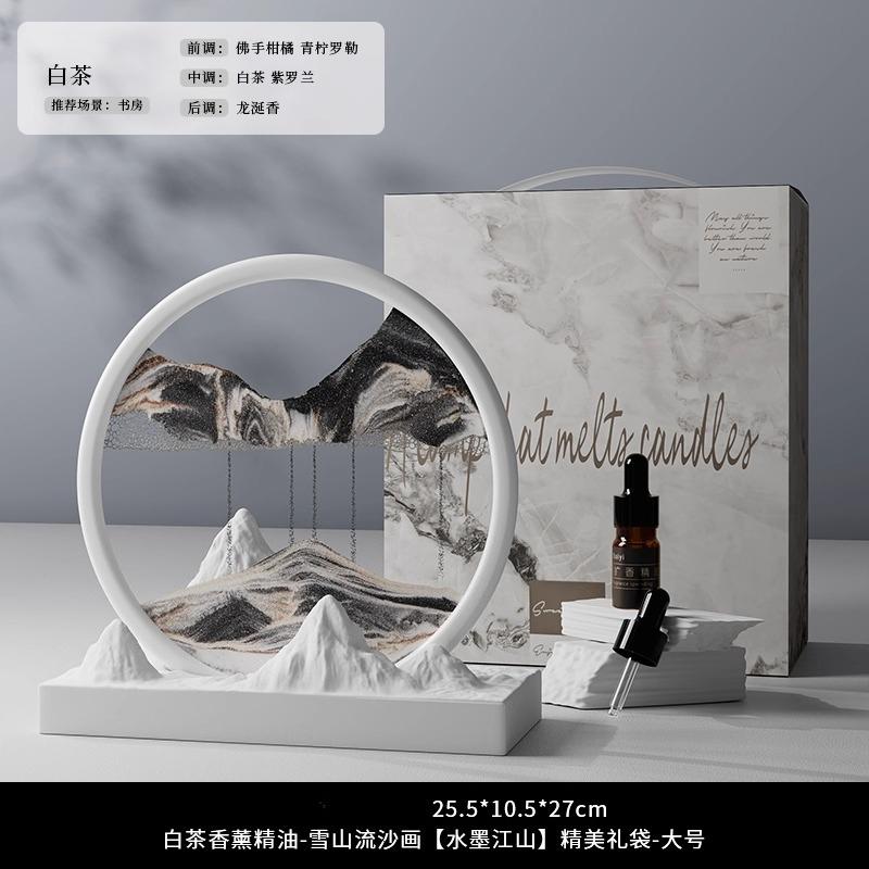 Flowing Sand Hourglass Desktop Ornament,Stress-Relief Visual Art Piece for Living Room and Bedroom Decoration,Soothing Sandscape