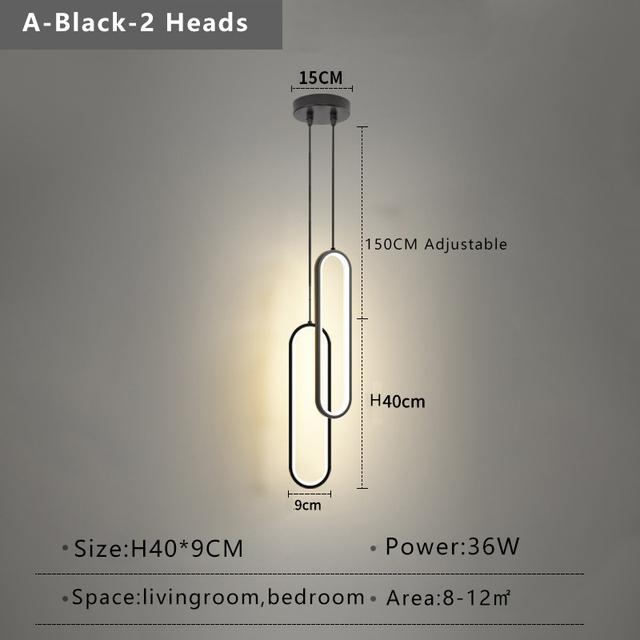 Modern Minimalist LED Pendant Light Chandelier For Hotel Bedrooms Dining Living Room Black Gold Decor Circular Hanging Lamp