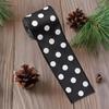 Durable Polyester Christmas Ribbon Strips For DIY Crafts Gift Packaging Tree Decorations Classical Black White Design