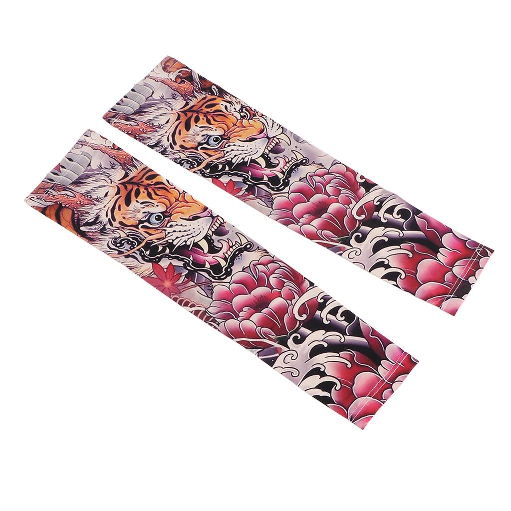 Tattoo Sleeves Seamless Dragon Printed Sun Protection Cover Up Arm Sleeve for Cycling Summer