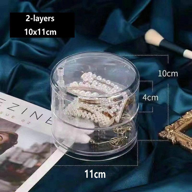 5-Layers Rotatable Jewelry Storage Organizer Box for Earrings Hair Accessories & Beauty Supplies Earrings Necklaces Bracelets