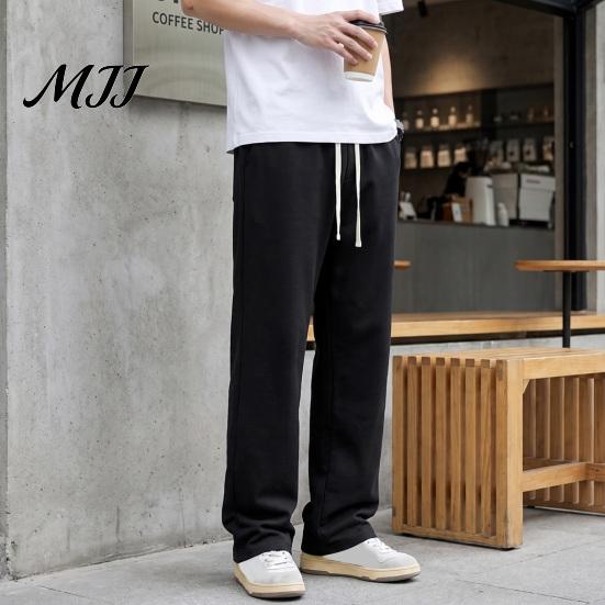 Solid Color Versatile Trousers Men Baggy Sweatpants, Loose Fit Straight Leg Trousers, Drawstring Waist Comfort Pants Joggers, Athletic for Gym