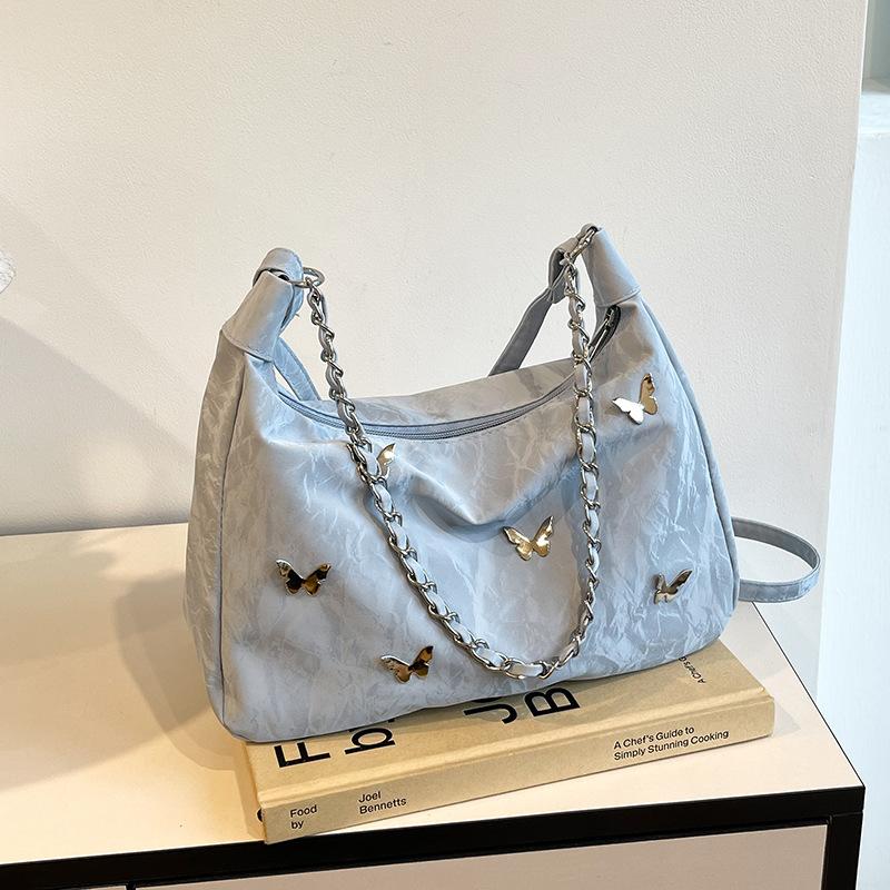 Damen-Tragetasche mit großem Fassungsvermögen, neue Freizeittasche mit Kette für den Herbst 2025, Klassentasche für Studenten, Umhängetasche