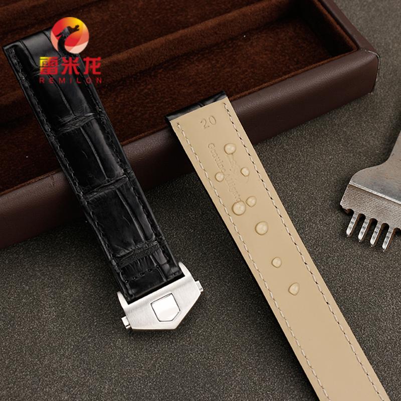 For Ultimate Crocodile Leather Watcband Huawei Watch GT3 Honor Smart Strap Casual Business TAG HEUER  Bracelet Blue Black 22mm