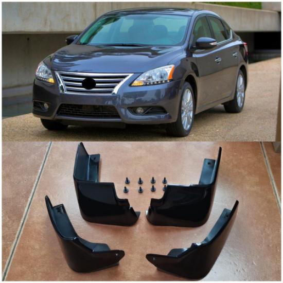 Глянцевые черные брызговики для 2013-2018 Nissan Sentra/Sylphy