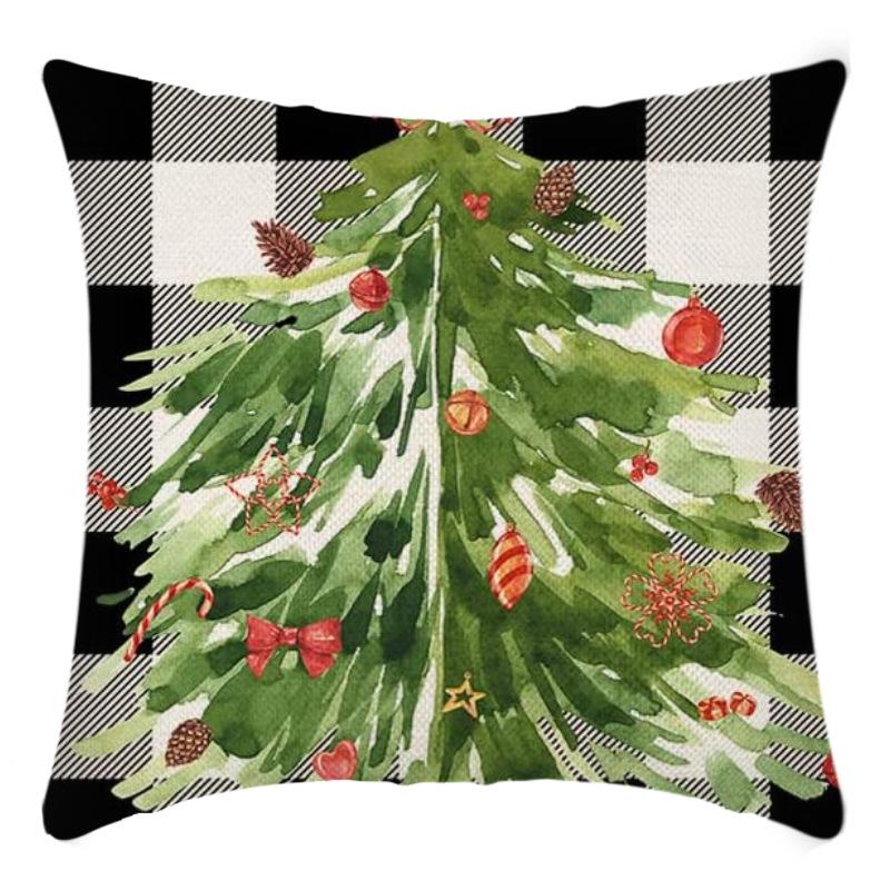 New Christmas Throw Pillow, Polyester Linen, Festive Dress Cushion, Bedroom Living Room Square Pillow, Cushion Pillow Case