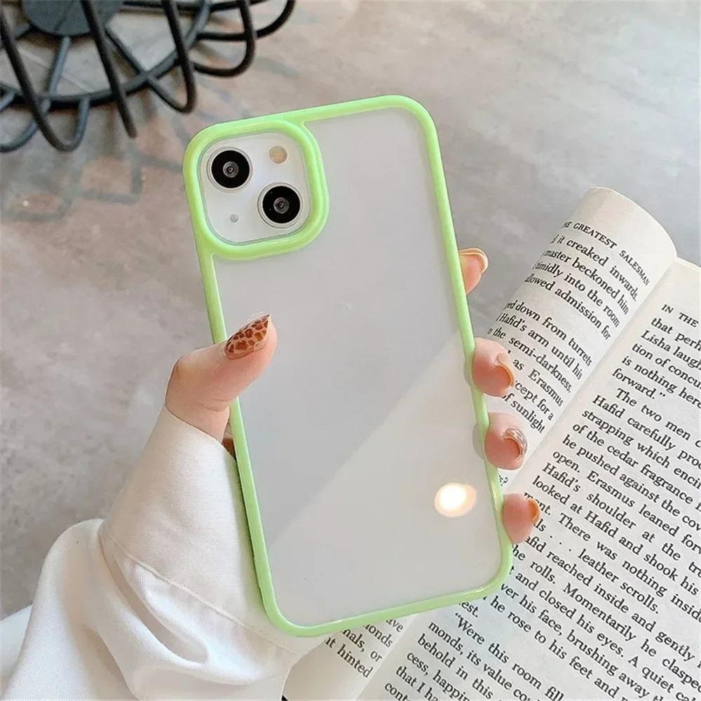 Luxury Clear Candy Color Phone Case For iPhone 17 16 15 14 13 12 11 Pro Max Plus 16E Shockproof Bumper Protective Cases Cover