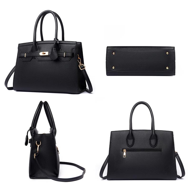 Women's handbag new fashionable large-capacity shoulder messenger women's bag simple platinum bag solid color matchmaker bag