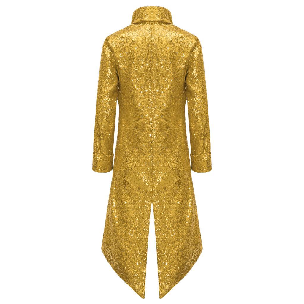 Chlapecký steampunkový frak gotický viktoriánský dlouhý kabát flitry bunda středověký halloweenský kostým frock coat outfit